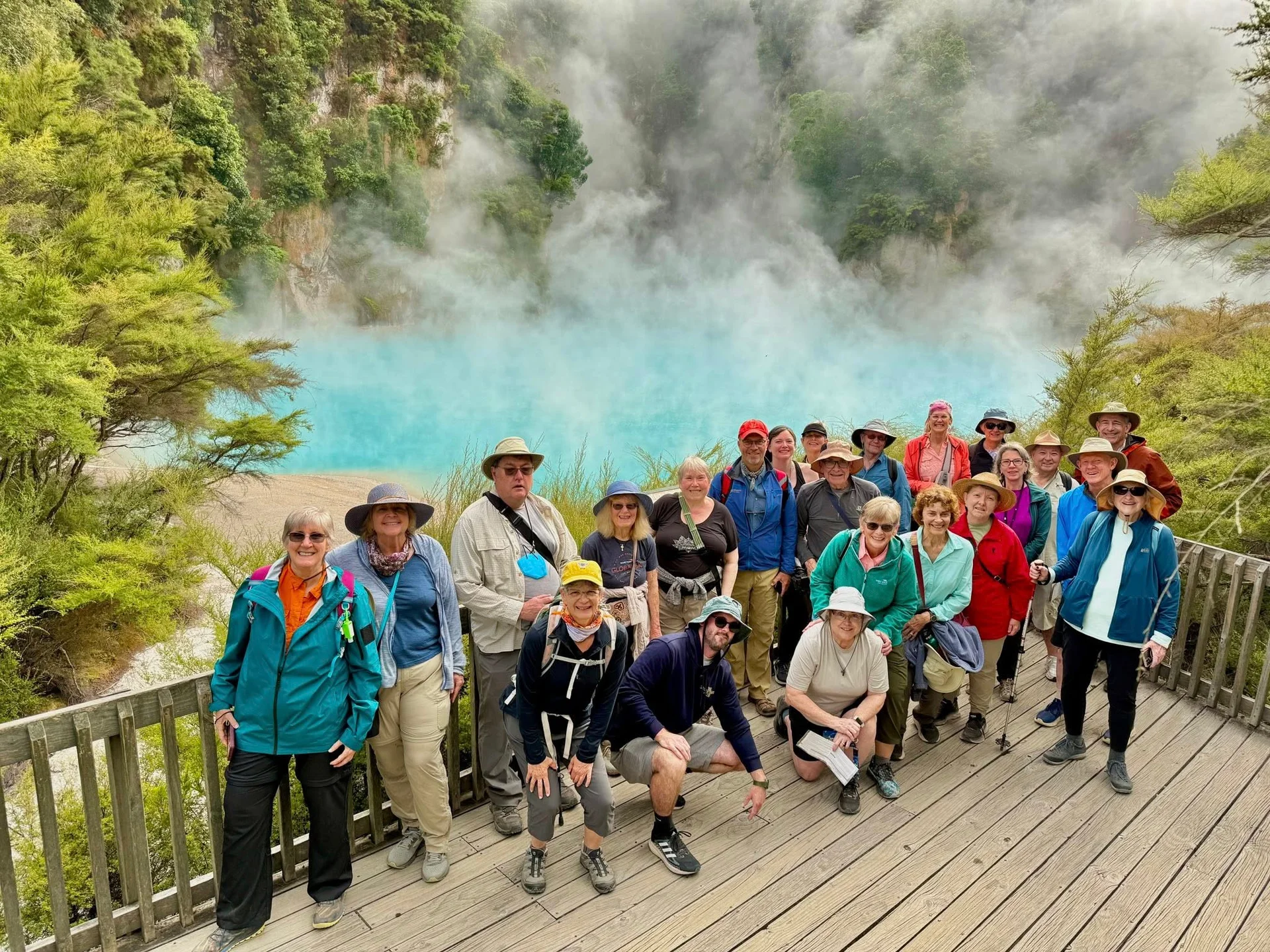 WAI travelers walking together through a scenic landscape